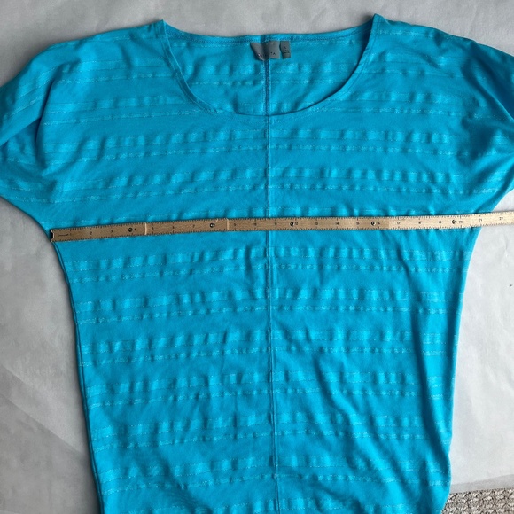 Athleta Blue Shimmer Stripe Dory Dolman Tunic Top‎ - Picture 11 of 12